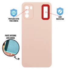 Capa para Xiaomi Poco M3 - Case Silicone Safe Glass Salmão